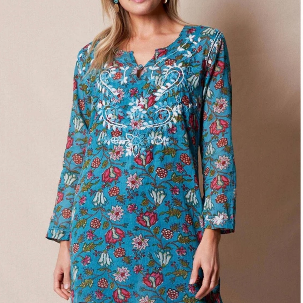 🆕Sivana Zarah Cotton Tunic in Turquoise XL